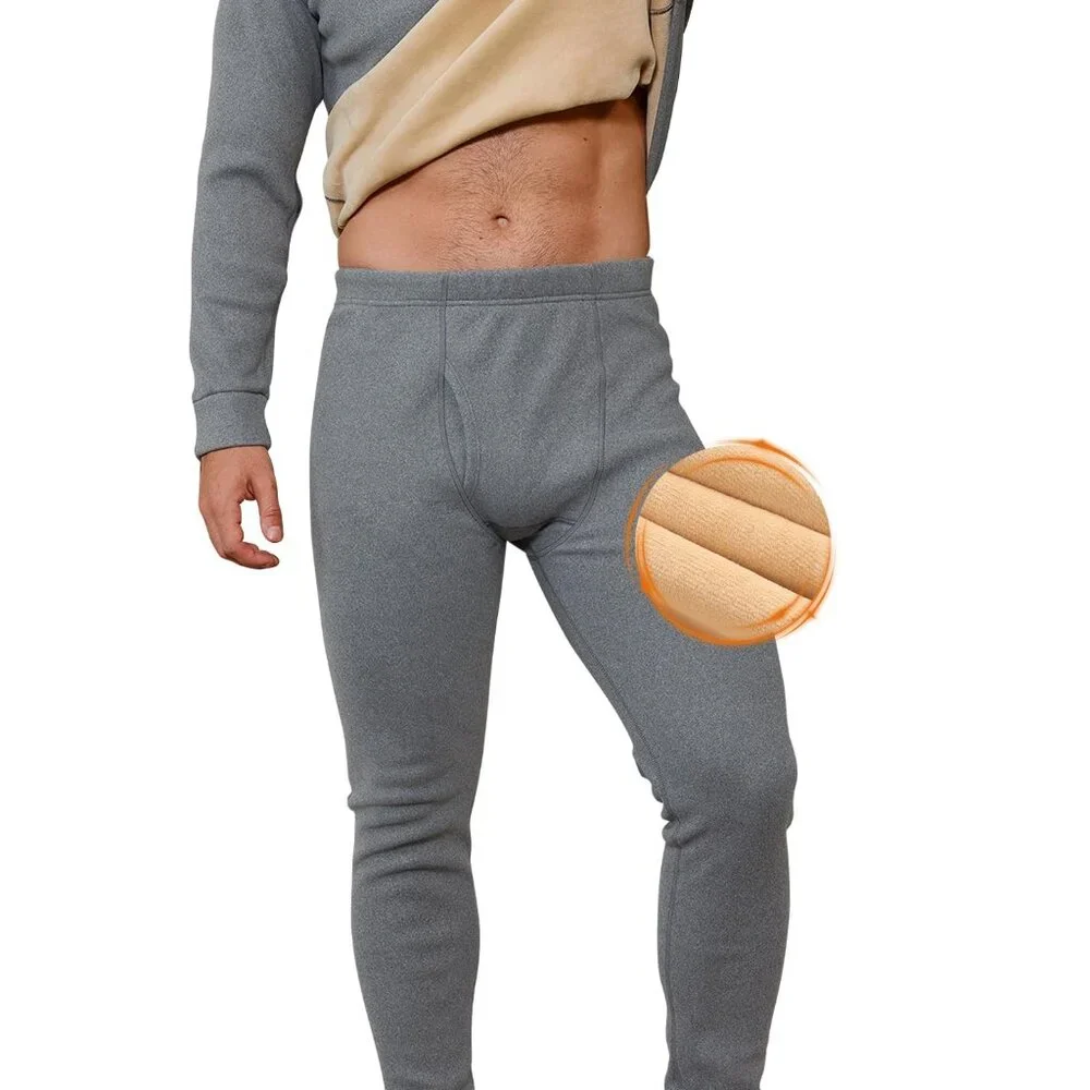 Men's Thermal Underwear Set Heavyweight Fleece-Lined Base Layer Winter Long